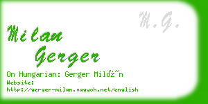 milan gerger business card